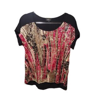 Made In USA I Z Byer Metallic Mix Front Panel Tee Size S